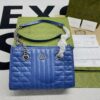 Gucci Marmont Small Matelasse Tote Bag 10.4in/ 26.5cm Blue Palladium Hardware For Women 675796 UM8BF 4340 - Image 3