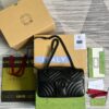 Gucci Marmont Small Matelasse Shoulder Bag Black For Women, Women's Bags 10in/25cm GG