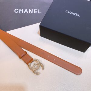 Chanel Double C Buckle 32mm Belt Gold Hardware For Women