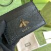 Gucci Animalier Card Case Black with Metal Bee For Men 4in/10cm GG 523685 DJ20T 1000 - Image 4