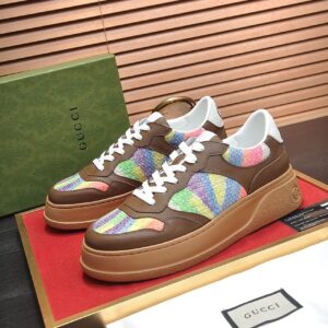 Gucci Men's Sneaker With Pale Rainbow Brown For Men ‎669582