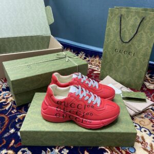 Gucci Men's 100 Rhyton Sneaker Red For Men 660938