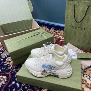 Disney x Gucci Men's Rhyton Sneakers With Donald Duck White Ivory For Men 646509-DRW00-9522