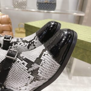 Alternative view of Gucci Knee-High Python Boots With Harness White For Women GG