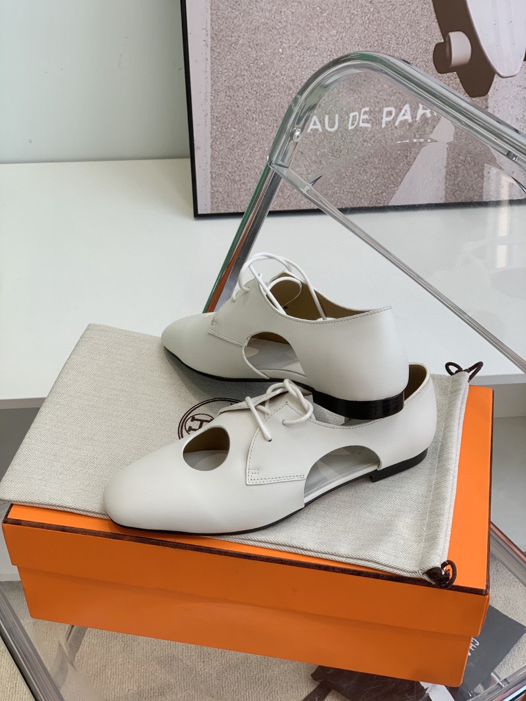 Hermes Epoca Oxford Shoe White For Women, Women's Shoes H221024Z 90360 - Image 5