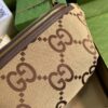 Gucci Jumbo GG Belt Bag Camel And Ebony Jumbo GG Canvas For Women 15.3in/39cm GG 696031 UKMDG 2570 - Image 12