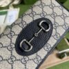 Gucci Horsebit 1955 Wallet With Chain Beige And Blue For Women 7.5in/19cm GG - Image 3