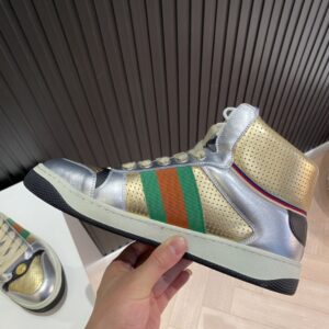 Alternative view of Gucci Men's Screener High-top Sneakers Silver Gold For Men 5634850