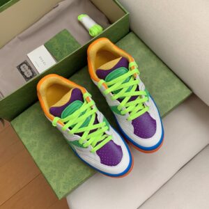 Alternative view of Gucci Men's Basket Sneaker White Green And Purple For Men 661310 2SH80 9062
