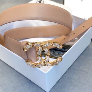 Alternative view of Chanel Double C Buckle 30mm Belt Beige For Women