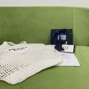Alternative view of Prada Raffia Tote Bag White For Women, Women's Bags 20in/51cm 1BG424_2A2T_F0009_V_OOO