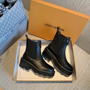 Louis Vuitton Women's LV Beaubourg Ankle Boots Black For Women LV 1A8947