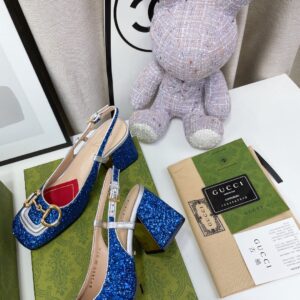 Alternative view of Gucci Lovelight Slingback Mid-Heel With Horsebit Blue For Women GG