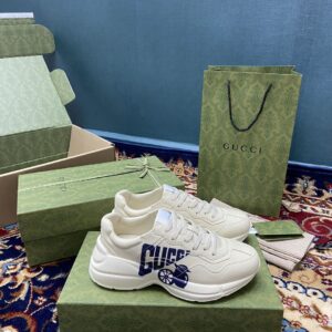 Gucci Men's Rhyton Sneakers With Lemon Gucci White Ivory For Men ‎684899 DRW00 9522