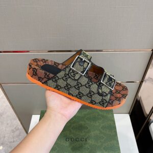 Alternative view of Gucci Men's Slide Sandal With Straps Orange And Green For Men 658020 2HK60