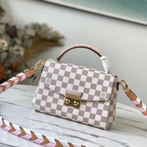 Alternative view of Louis Vuitton Croisette Damier Azur Canvas Pink For Women, Women's Handbag, Shoulder And Crossbody Bags 9.8in/25cm LV N50053