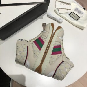 Alternative view of Gucci Men's Screener GG High-Top Beige Pink Green For Men 5637309