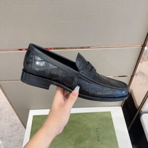 Alternative view of Gucci Men's Horsebit Crocodile Loafer Black For Men 699501 0GQ00