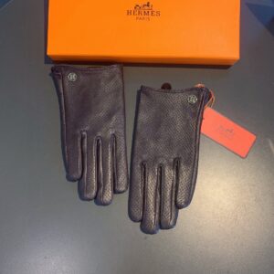 Hermes Soya Gloves In Dark Purple