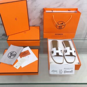 Hermes Oran Sandal White For Women, Women's Shoes H021056Z
