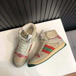 Alternative view of Gucci Men's Screener GG Distressed High Top Off-White Pink For Men 5637309