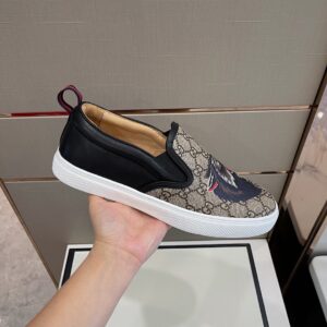 Alternative view of Gucci Men's GG Supreme Slip-On With Wolf Printed Black And Gray For Men 497105 9JB10 8960