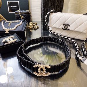 Alternative view of Chanel Twinkle Stone Interlocking C Buckle Belt Black For Women
