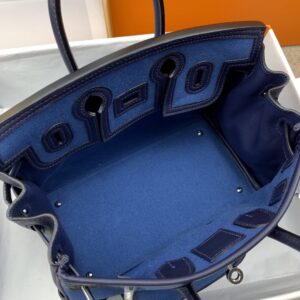 Alternative view of Hermes Birkin Cargo 25 Top Handle Bag 9.8in/ 25cm Blue Silver Hardware Bag For Women