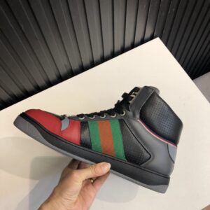Alternative view of Gucci Men's Screener Distressed High-Top Sneakers Black For Men 5637309