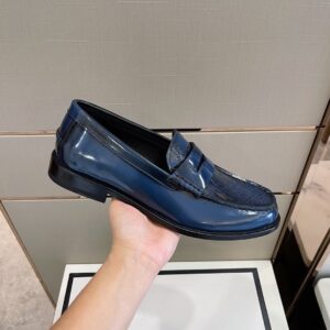 Alternative view of Gucci Men's GG Embossed Loafers Horsebit Blue For Men 699501