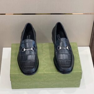 Gucci Men's 1953 Horsebit Crocodile Loafer Black For Men 644724