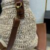 Saint Laurent Le 37 In Woven Raffia And Vegetable-Tanned Beige For Women 9.8 Inches/ 25 Cm 773991GAAD72080 - Image 4