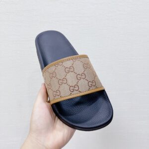 Alternative view of Gucci Men's GG Slide Sandal Black And Brown For Men 407345