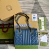 Gucci Marmont Small Matelasse Tote Bag 10.4in/ 26.5cm Blue Palladium Hardware For Women 675796 UM8BF 4340 - Image 2