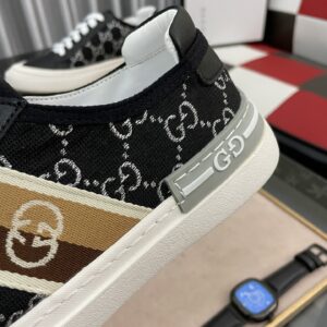Alternative view of Gucci Men's GG Embroidery Sneaker With Web Black For Men
