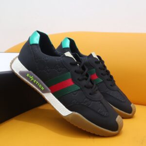 Alternative view of Gucci Men's GG Embossed Sneakers With Web Ketion Black For Men