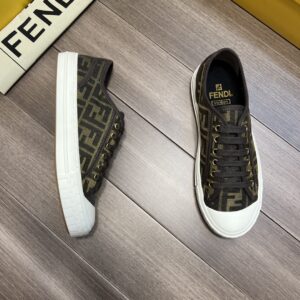 Alternative view of Fendi FD Domino Fabric Low-Tops Sneakers Brown For Men 7E1553AJZXF0R7V
