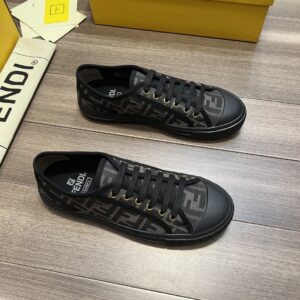 Alternative view of Fendi FD Domino Fabric Low-Tops Sneakers Black For Men 7E1553AJZXF13I8