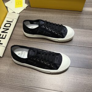 Alternative view of Fendi FD Domino Fabric Low-Tops Sneakers Black For Men