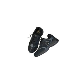 Fendi FD Faster Trainers Sneakers Black And White For Men 7E1555AKX6F1ICG