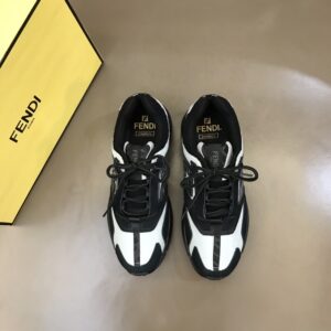 Alternative view of Fendi FD Faster Trainers Sneakers Black And White For Men