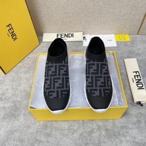 Alternative view of Fendi FD Slip-On Sneakers Black And Grey For Men