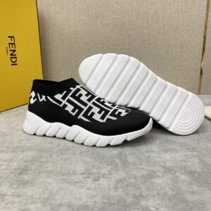Alternative view of Fendi FD Slip-On Sneakers Black And White For Men