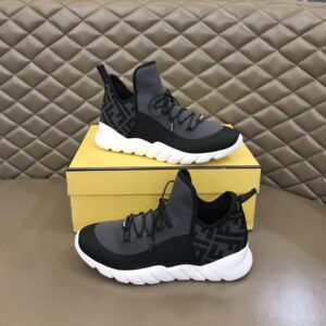 Alternative view of Fendi FD Technical Mesh High-Tops Sneakers Grey For Men