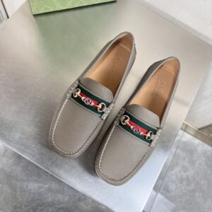 Alternative view of Gucci Men's Loafers With Web Details Gray For Men 6246981