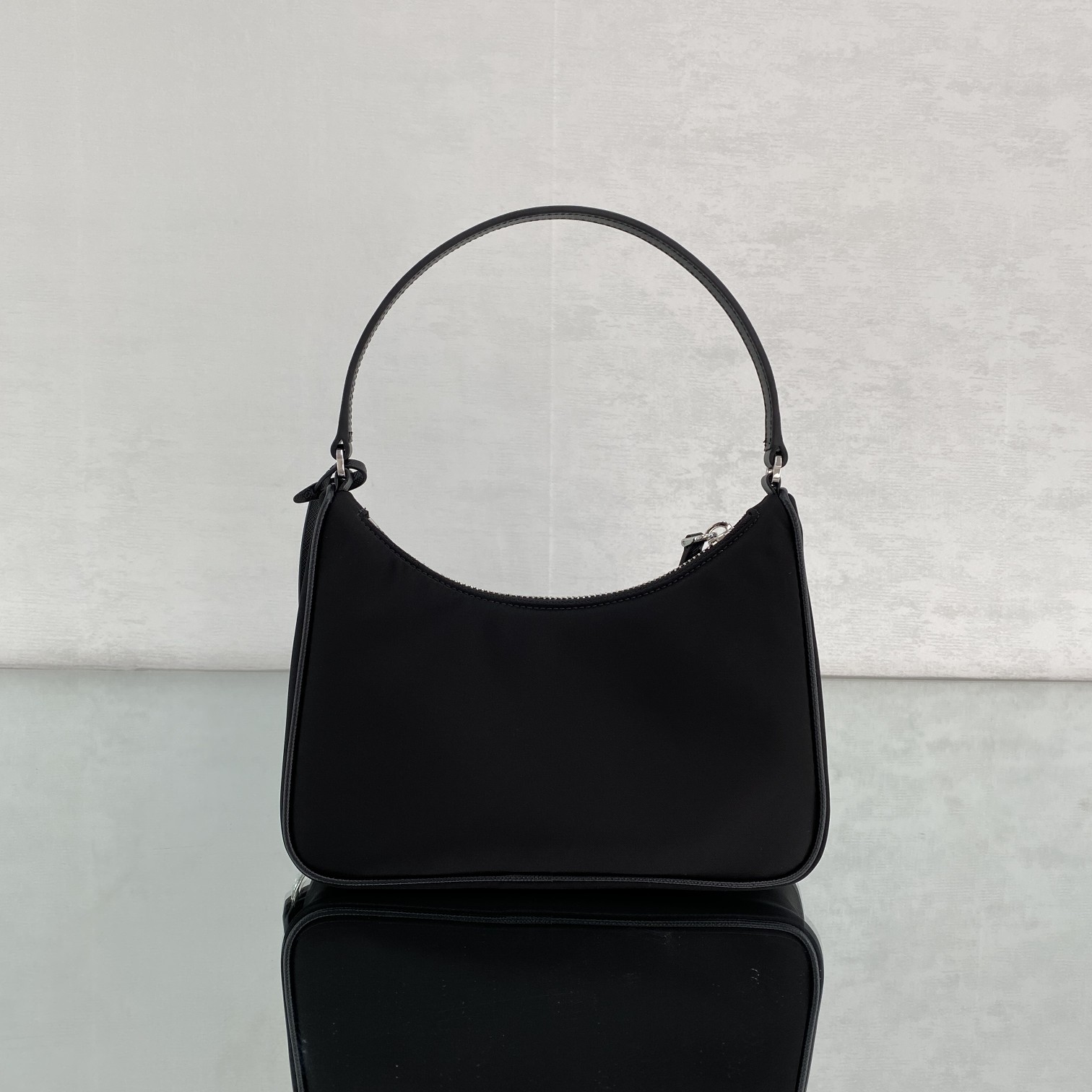 Prada Re-Edition 2005 Mini Bag 8.6in/ 22cm Black Re-Nylon Silver Hardware For Women