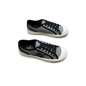 Fendi FD Domino Fabric Low-Tops Sneakers Black For Men 7E1553AKX2F1DVL