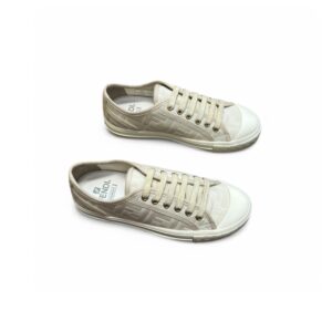 Fendi FD Domino Fabric Low-Tops Sneakers White For Men 7E1553AK1PF1GQF