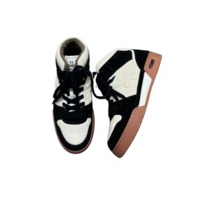Fendi FD Fendi Match Lace-Up Hight-Tops Sneakers Black For Men 8E8358AHH2F1FZB