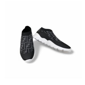 Fendi FD Slip-On Sneakers Black And Grey For Men